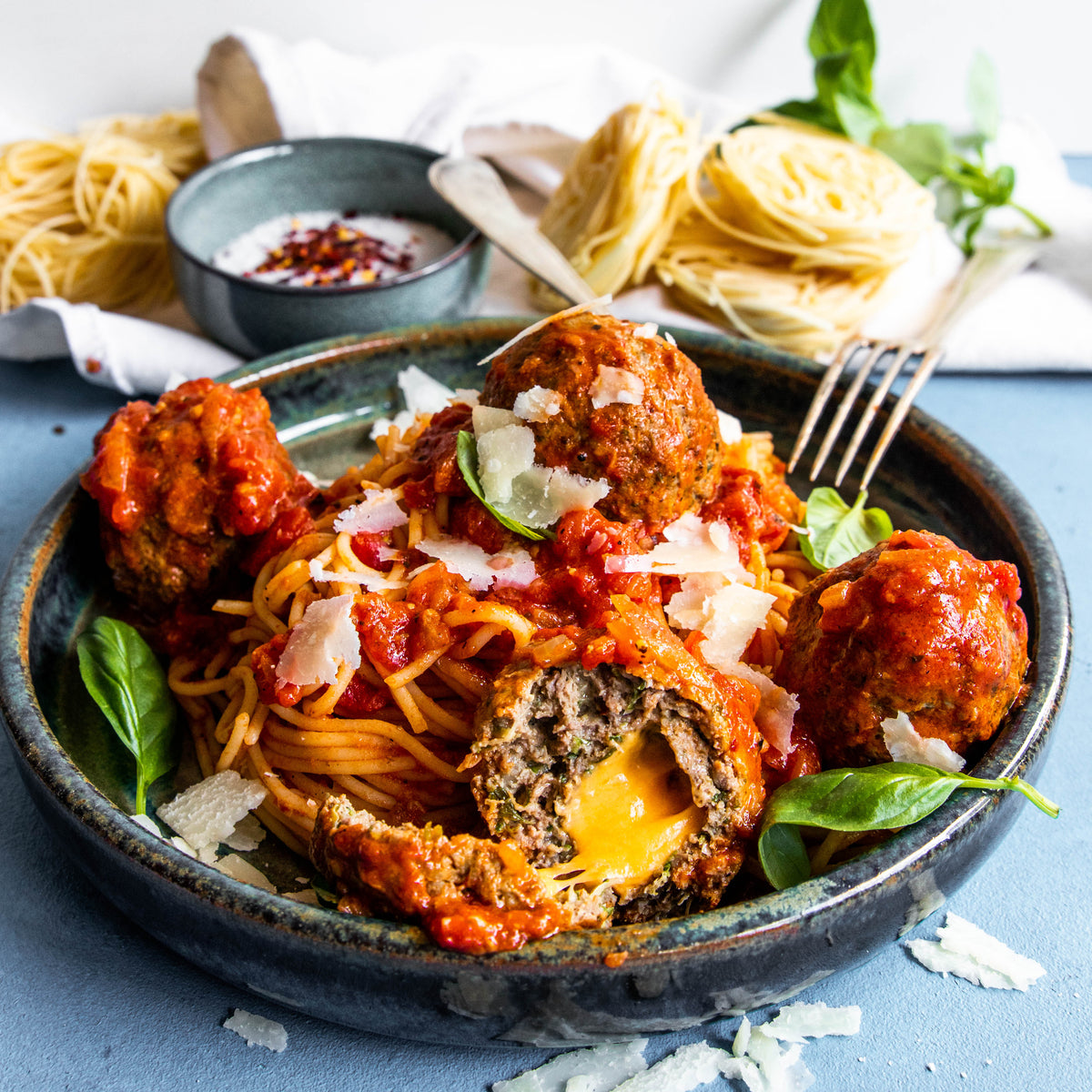 Chilli Cheesy Meatballs with Spaghetti LEAH ITSINES