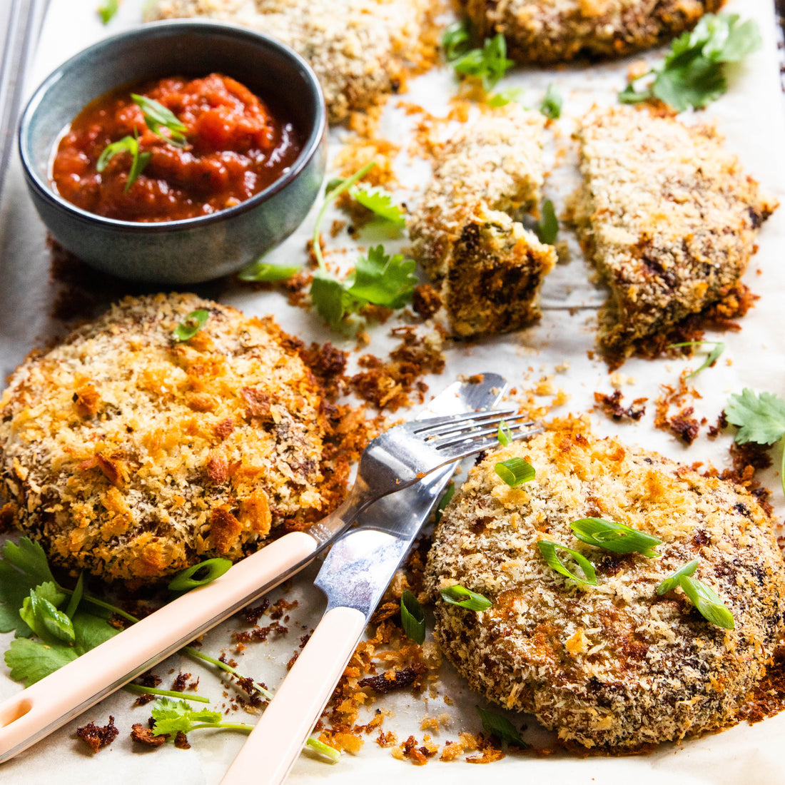 Baked Thai Chicken Burger Patties