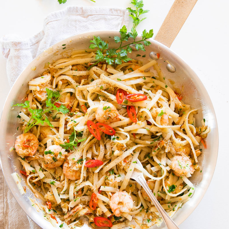 Crab and Prawn Chilli Pasta