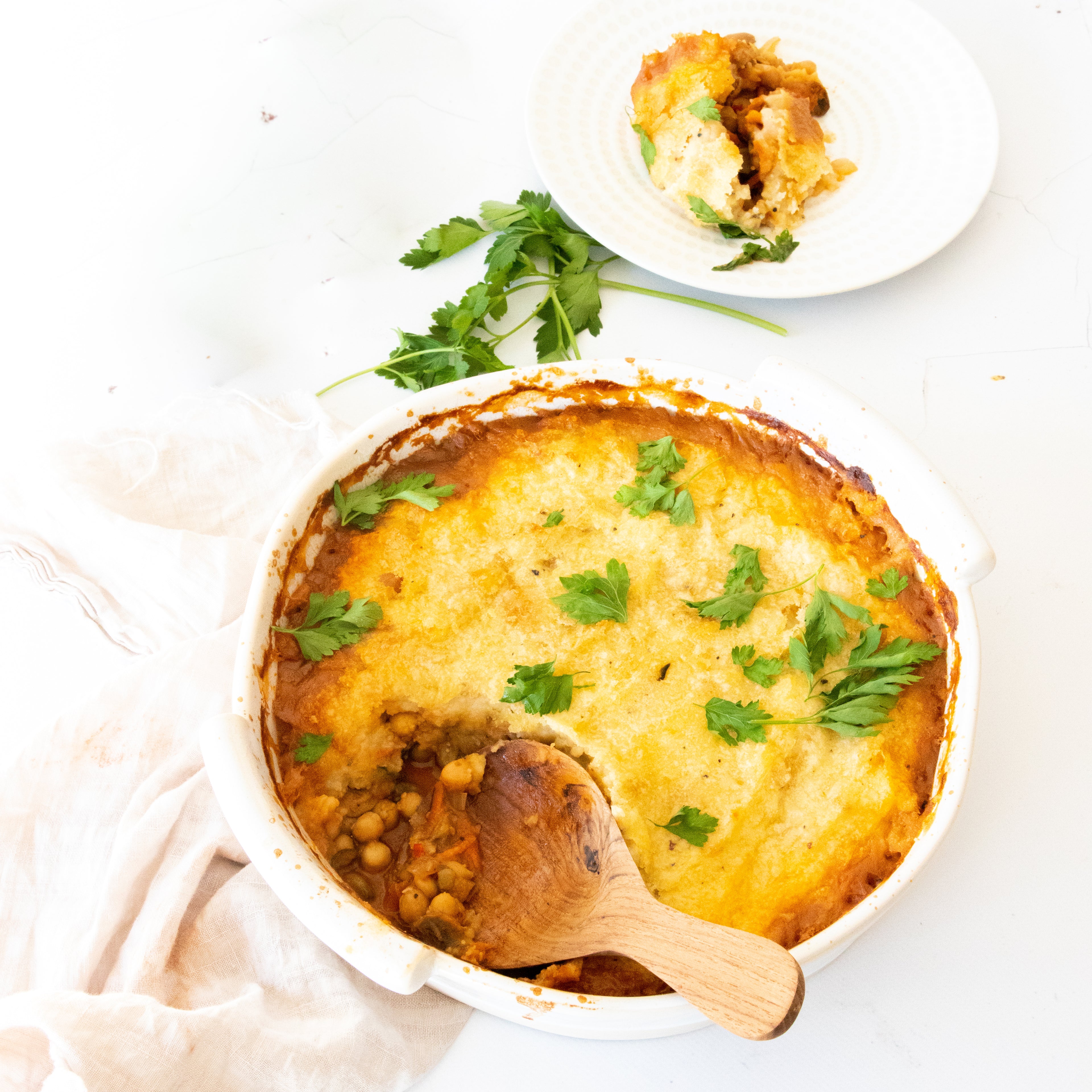 Mustard chickpea shepherds pie