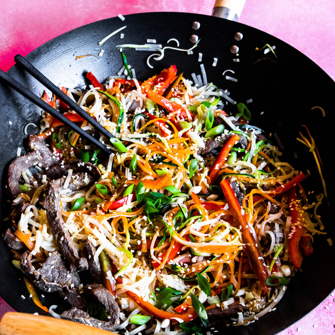 Sesame beef noodles