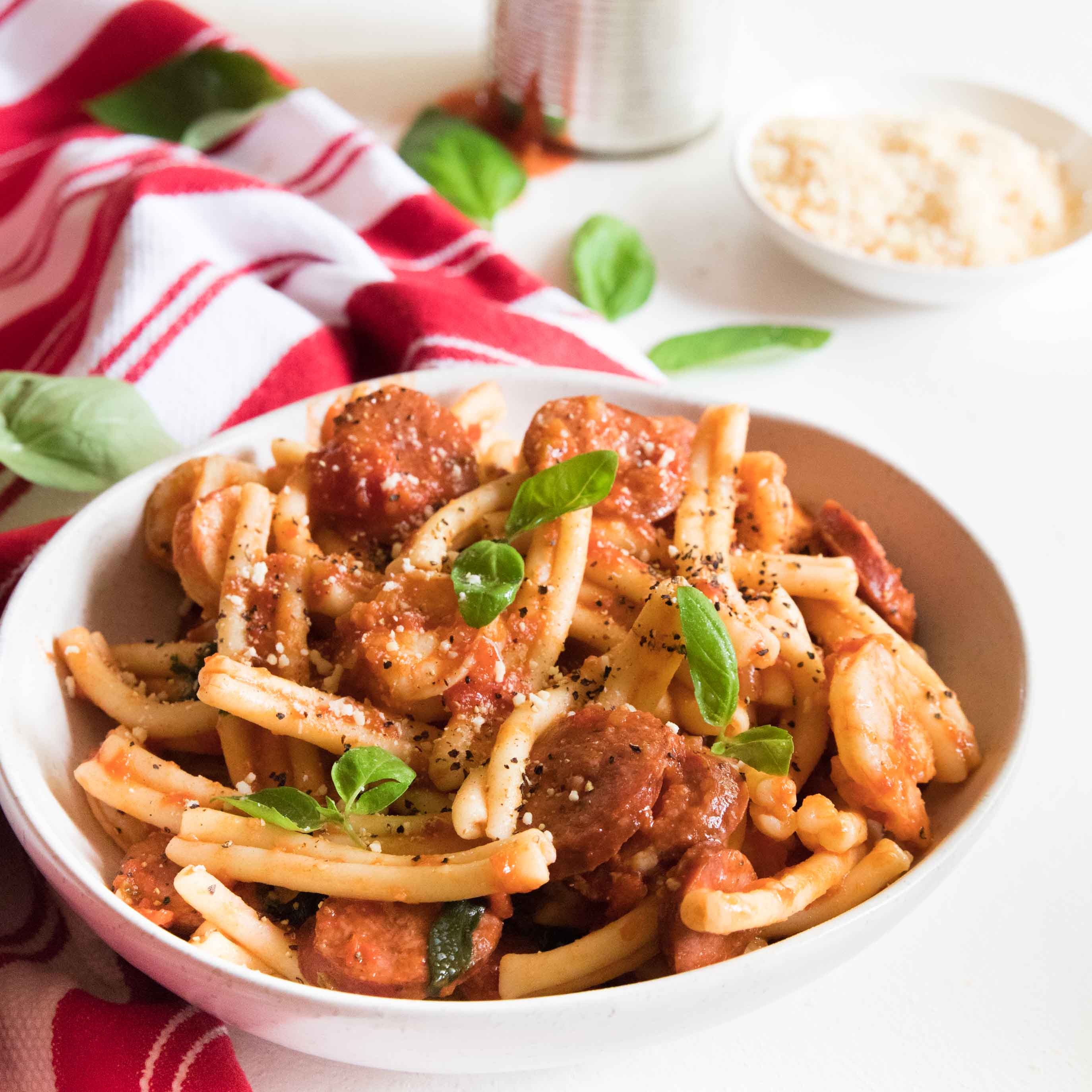 Chorizo and Prawn Pasta