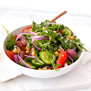 Simple Greek Salad with Chickpeas