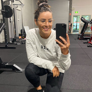 Leah Itsines in her gym in Adelaide, South Australia