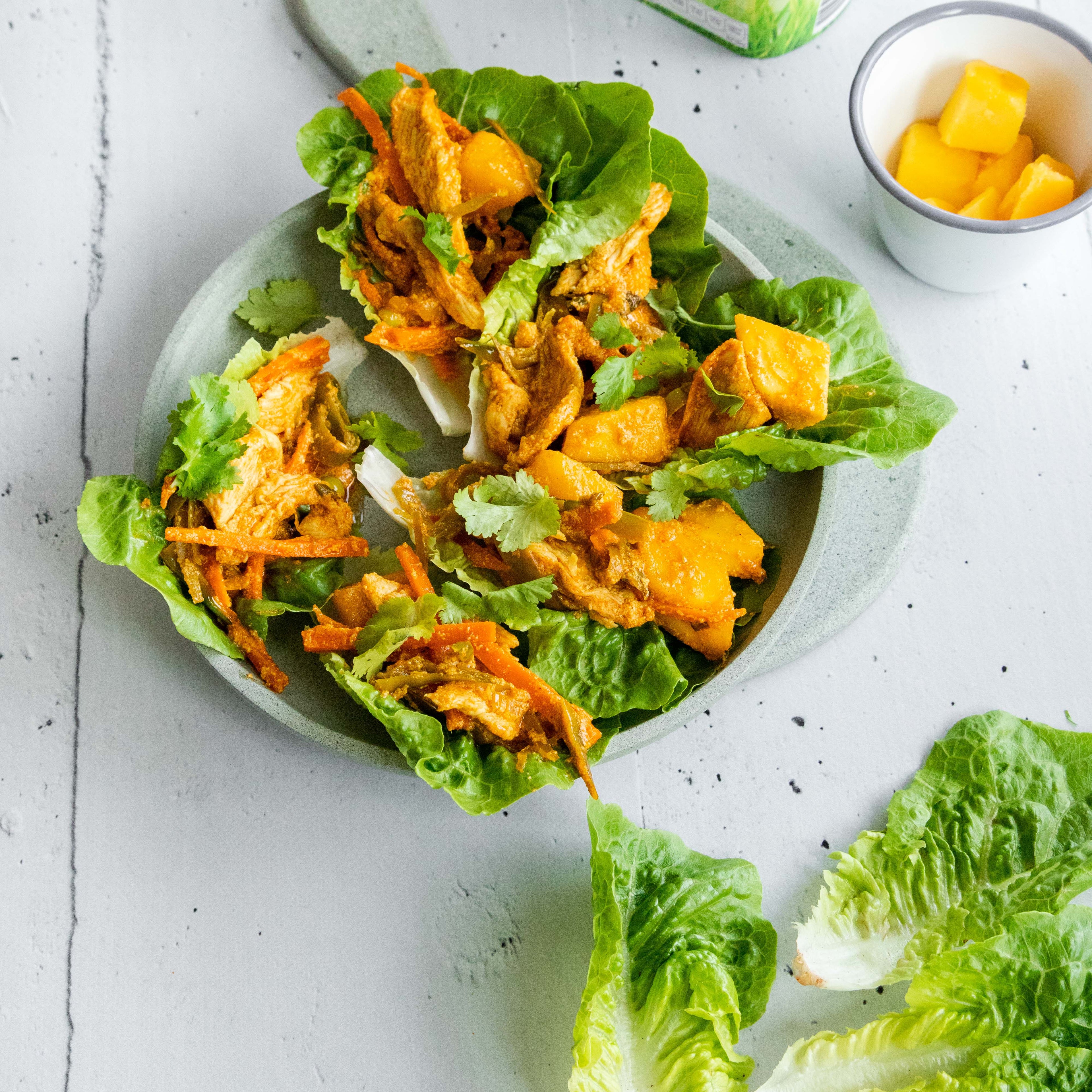 Mango Chicken Lettuce Cups