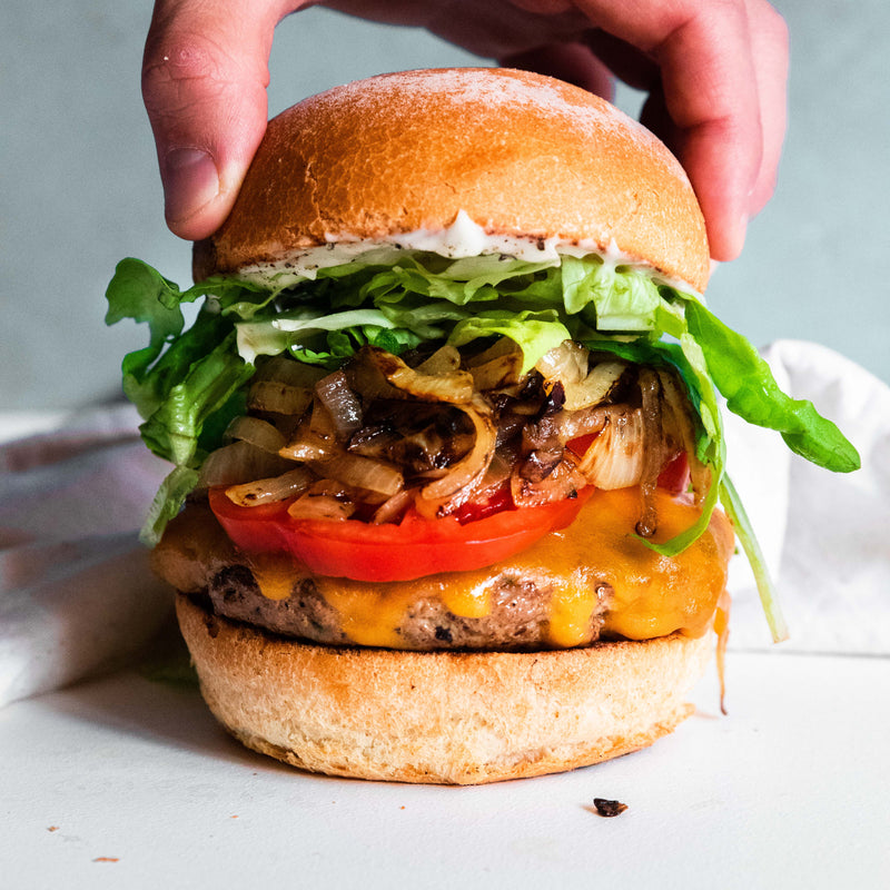 Homemade burger patties