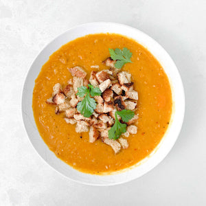 Hearty Pumpkin Soup with Croutons