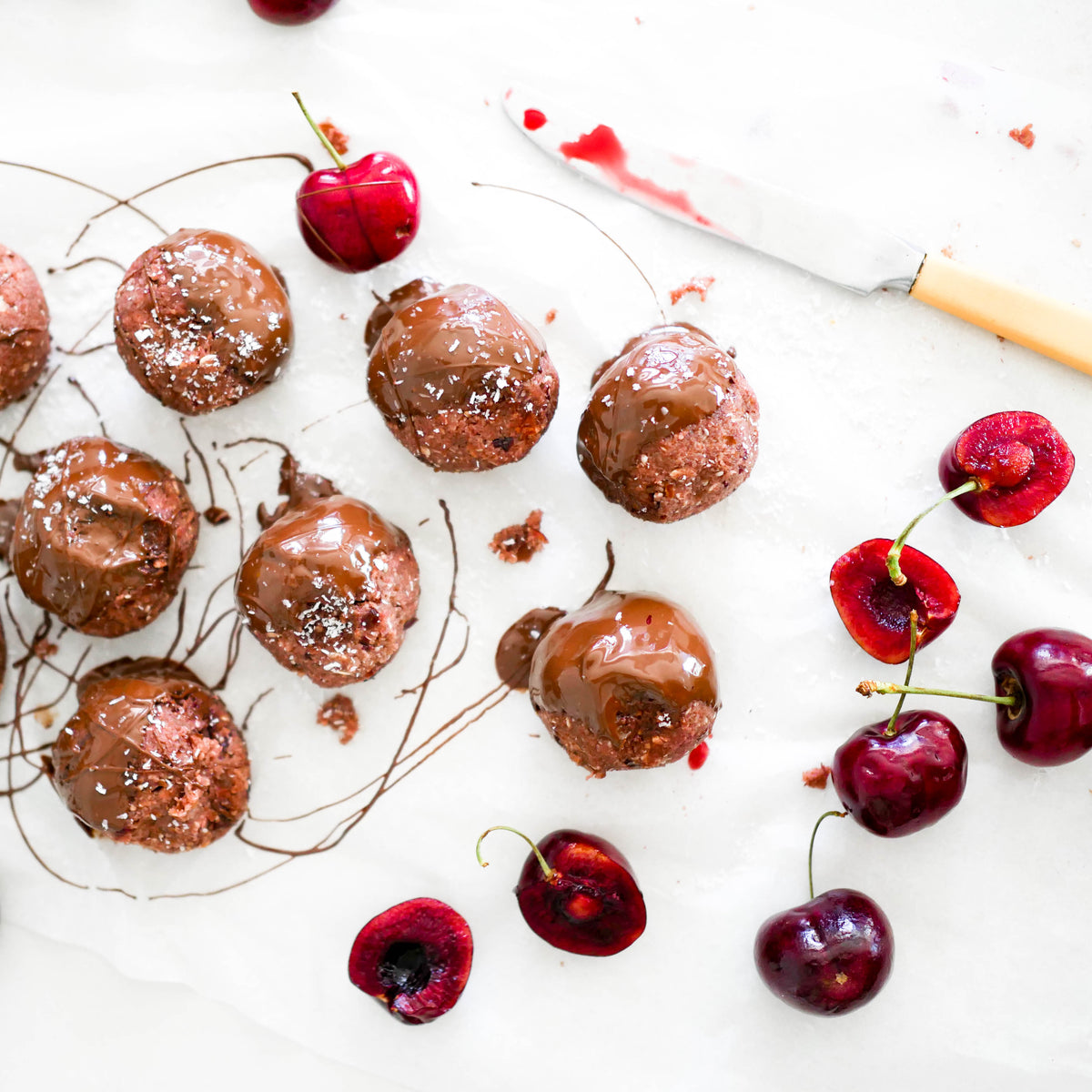 Healthy Cherry Ripe Bliss Balls LEAH ITSINES