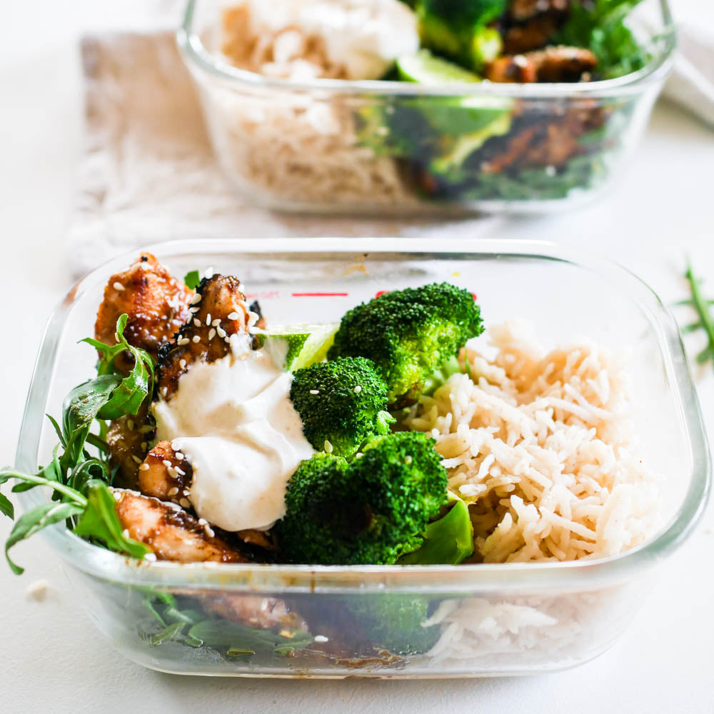 Sesame BBQ Chicken with Lemon Yoghurt Dressing