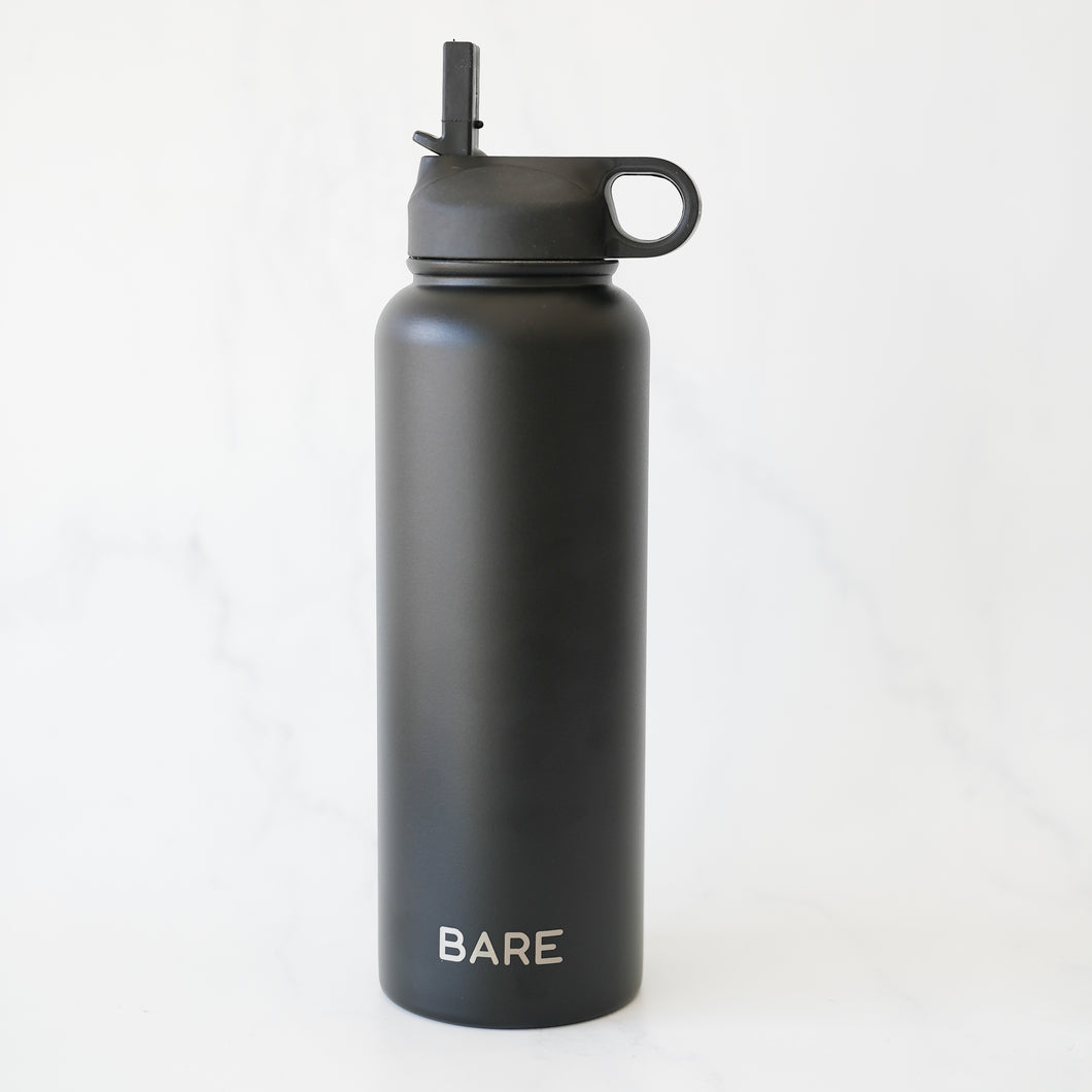 BARE Stainless Steel Drink Bottle - 1.2L Black